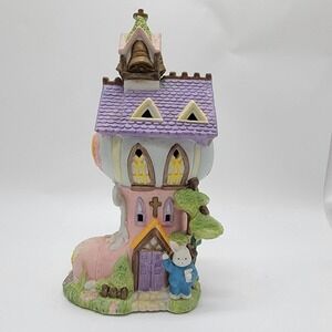Vintage Bunny Towne Lighted Porcelain Shoe Village House Church 1994 *Read*
